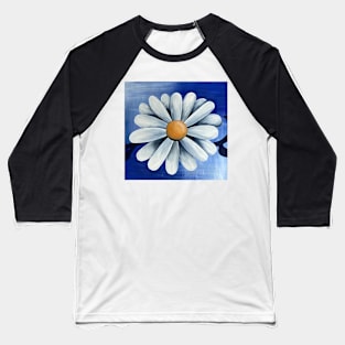 White Daisy Flower Painting Baseball T-Shirt